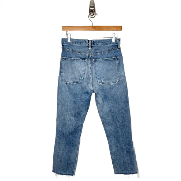 Agolde | Jamie Classic High Rise Distressed Jeans in Resolution 25 Raw Hem - Picture 9 of 11